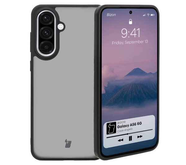 Bizon Angelo do Galaxy A56 5G Przydymione z czarną ramką