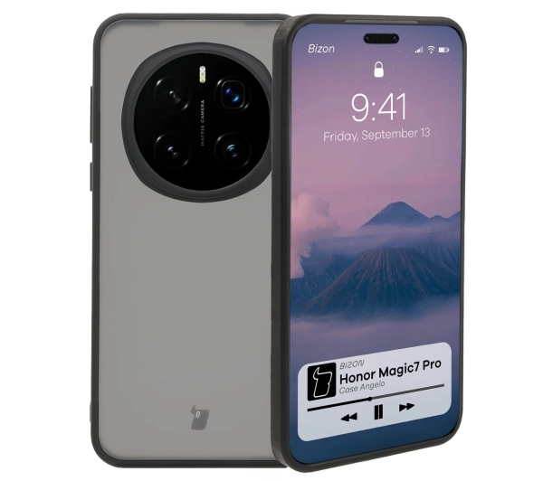 Bizon Angelo do Honor Magic7 Pro Przydymione z czarną ramką