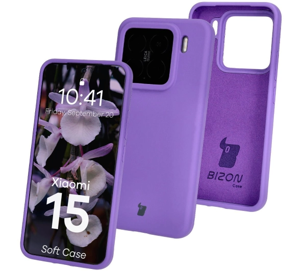 Bizon Silikonowe Soft do Xiaomi 15 Fioletowy