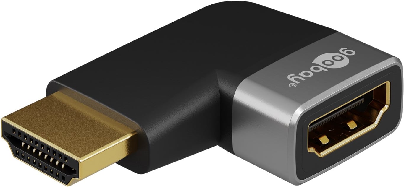 Goobay 72010 adapter kablowy HDMI Typu A (Standard) Czarny, Srebrny