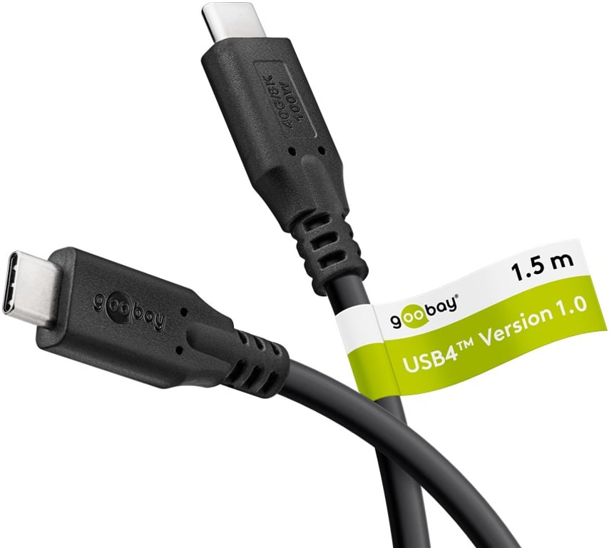 Goobay 74192 kabel USB USB4 Gen 2x2 1,5 m USB C Czarny 74192