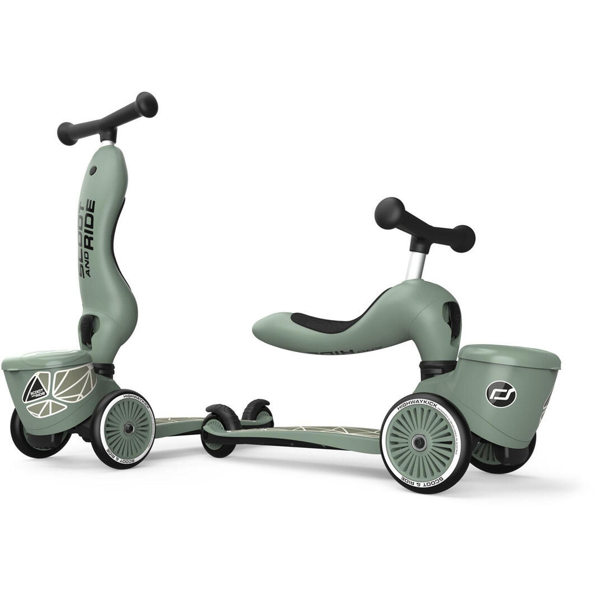 Scoot&Ride, Highwaykick 1 Lifestyle, 2w1, jeździk i hulajnoga, 1-5 lat, Green Lines