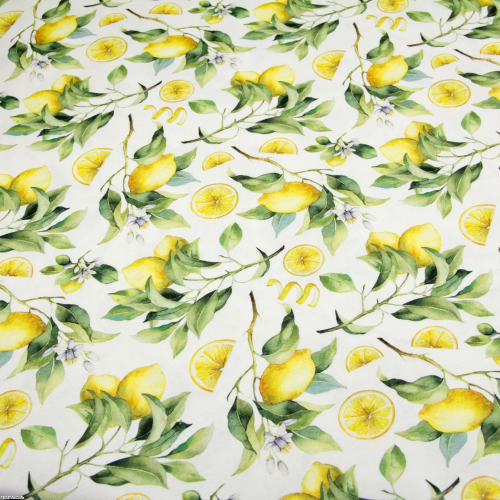 Bieżnik na stół plamoodporny ze wzorem Cytrynki