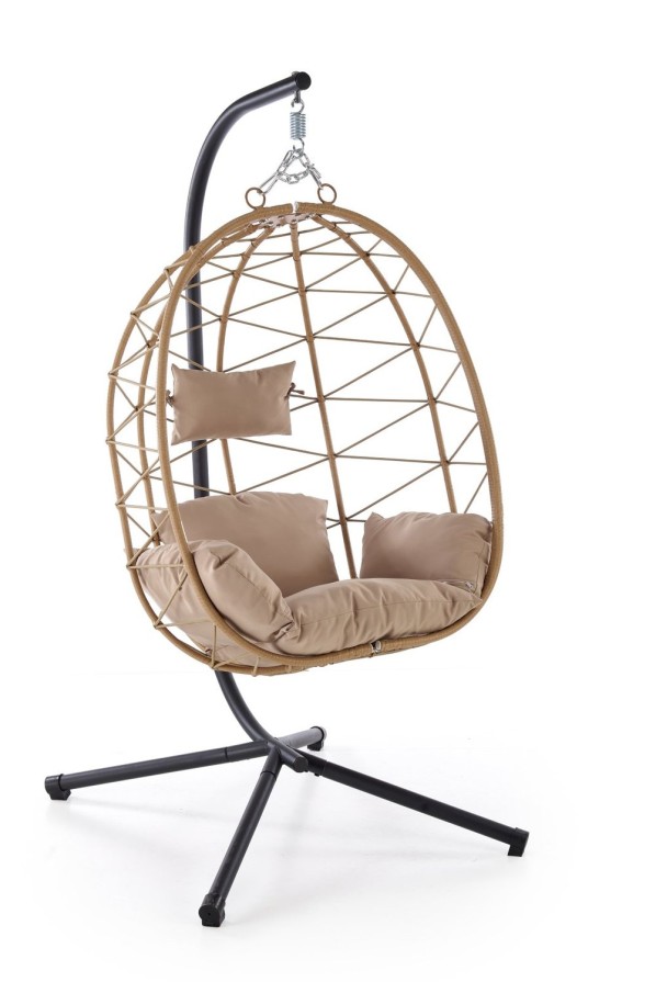 Halmar Fotel ogrodowy tarasowy SNAKE wiszący naturalny / beżowy