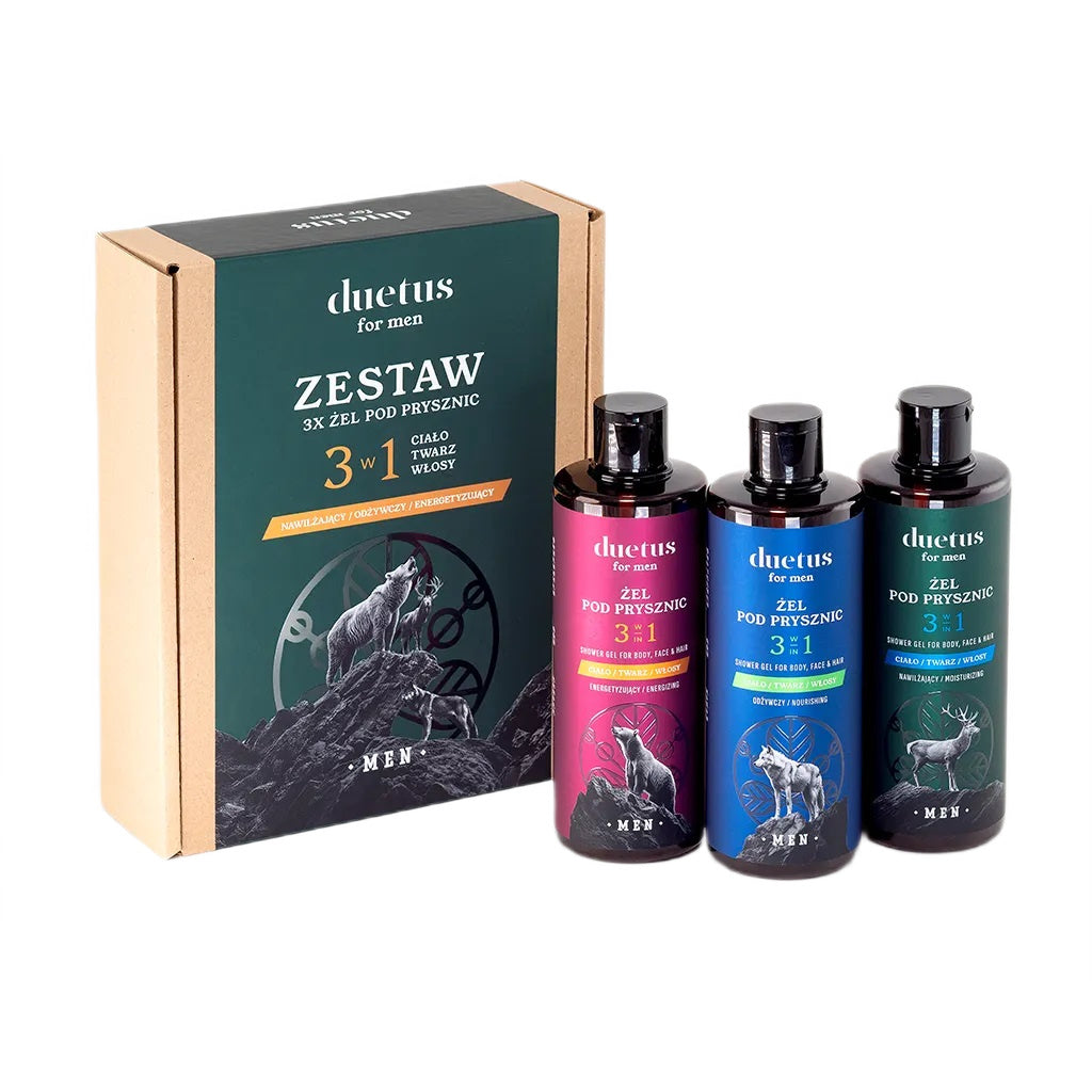 Duetus For Men zestaw żeli pod prysznic 3x300ml