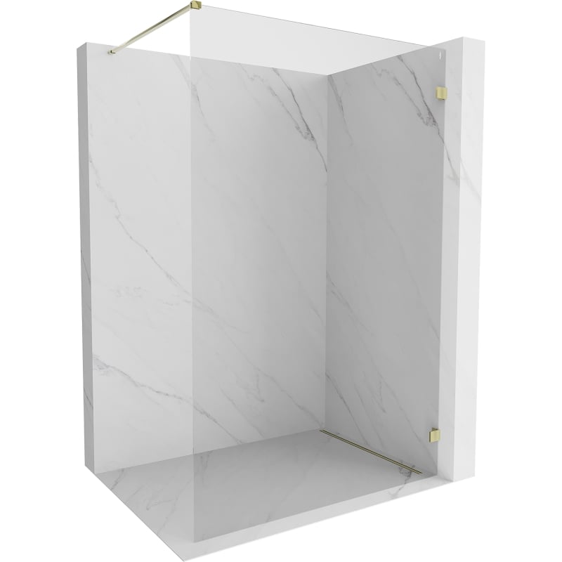 Mexen Lunar ścianka prysznicowa Walk-in prawa 80 x 200 cm, transparent 8 mm, złota - 830-080-000-50-00-P