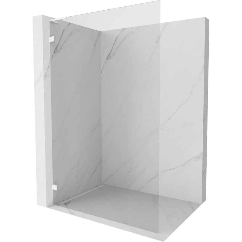 Mexen Lunar L ścianka prysznicowa Walk-in lewa 80 x 200 cm, transparent 8 mm, biała - 830L-080-000-20-00-L