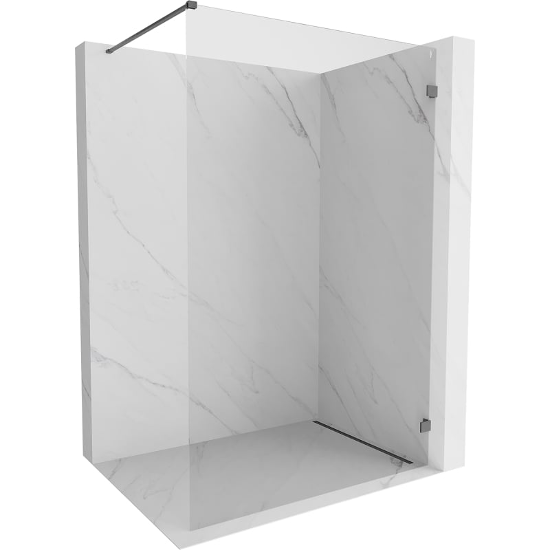 Mexen Lunar ścianka prysznicowa Walk-in prawa 60 x 200 cm, transparent 8 mm, gun gray szczotkowany - 830-060-000-66-00-P