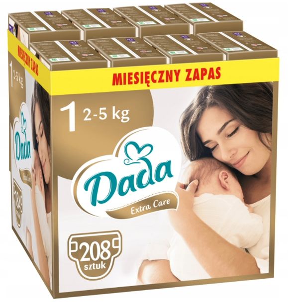 Pieluszki Dada 1 Extra Care 2-5 Kg 208 Szt. Zapas