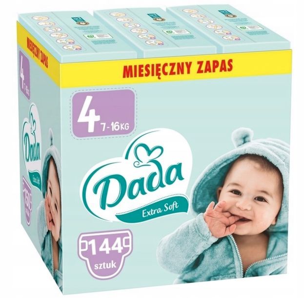 Pieluszki Dada Extra Soft 4 7-16 Kg 144 Szt Zapas