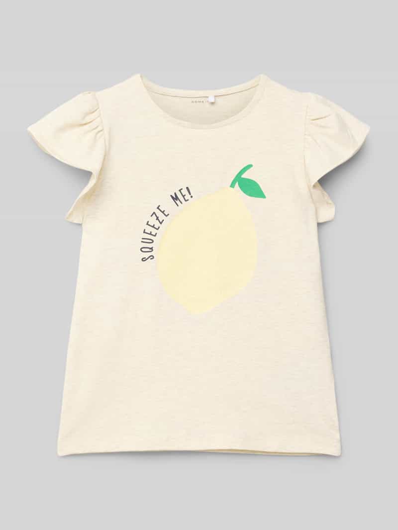 T-shirt z nadrukiem z motywem i napisem model ‘FOLLYGLITTER’