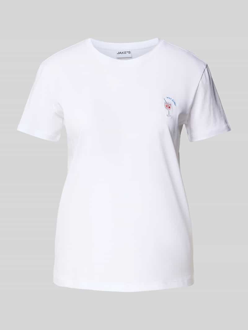 T-shirt z wyhaftowanym motywem