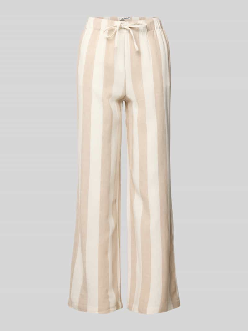 Spodnie szerokie z mieszanki wiskozy i lnu model ‘CARO’