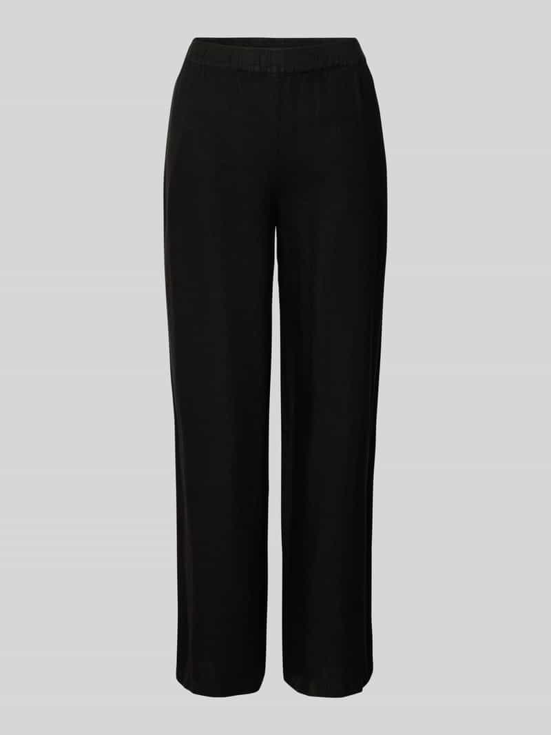 Spodnie lniane o kroju relaxed fit z wpuszczanymi kieszeniami model ‘Emmi’