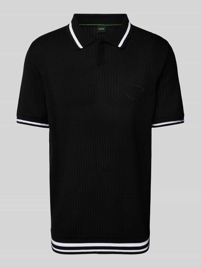 Koszulka polo z prążkowanymi wykończeniami