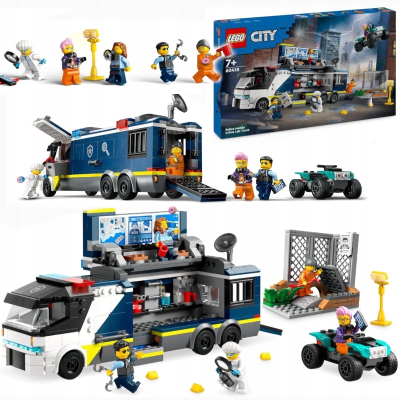 Klocki Lego City Policyjna Ciężarówka Z Laboratorium Kryminalnym + Figurki