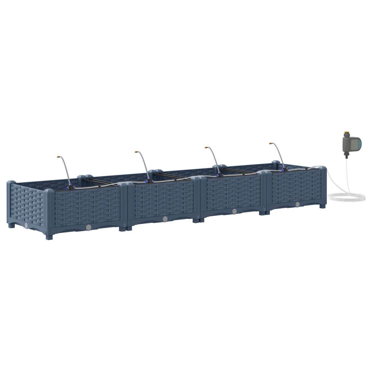 vidaXL Skrzynka na rośliny Szara Plastikowa 160 x 40 x 22 cm Donice