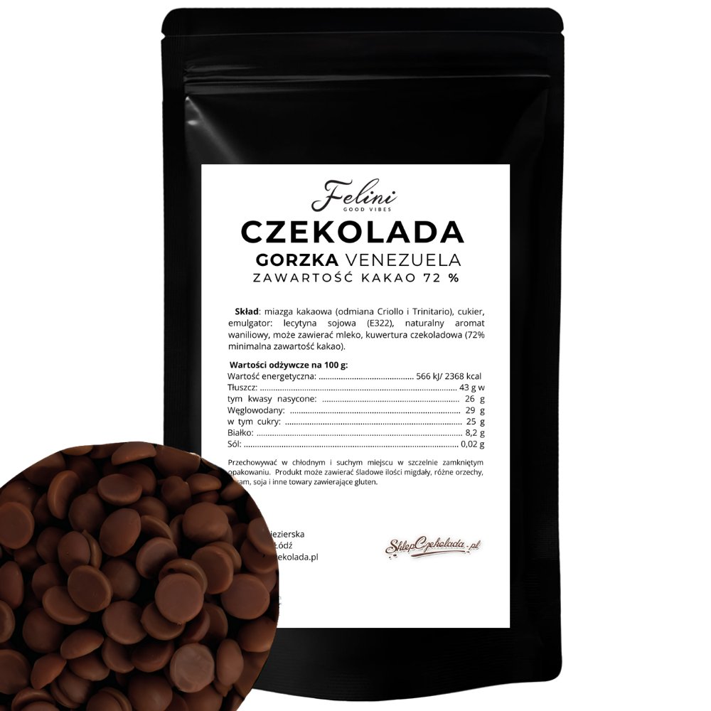 Felini czekolada gorzka Venezuela 72% 500g
