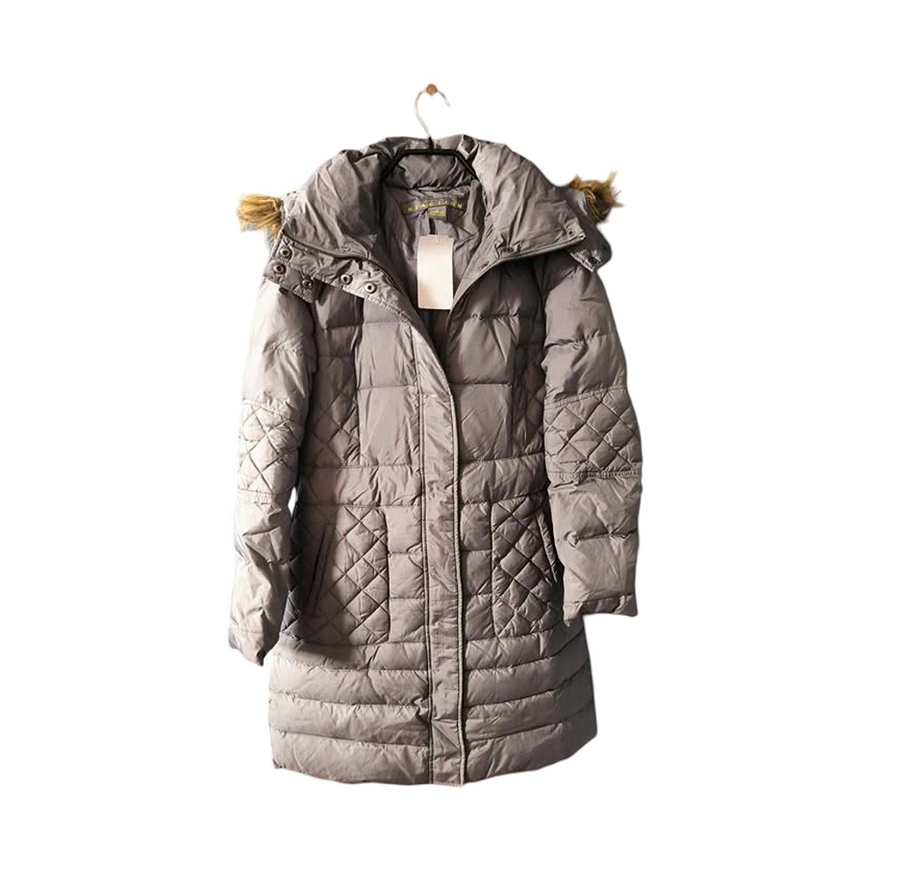 REACTION Ciepła Kurtka Damska Zimowa z Kapturem Szara Puchowa M