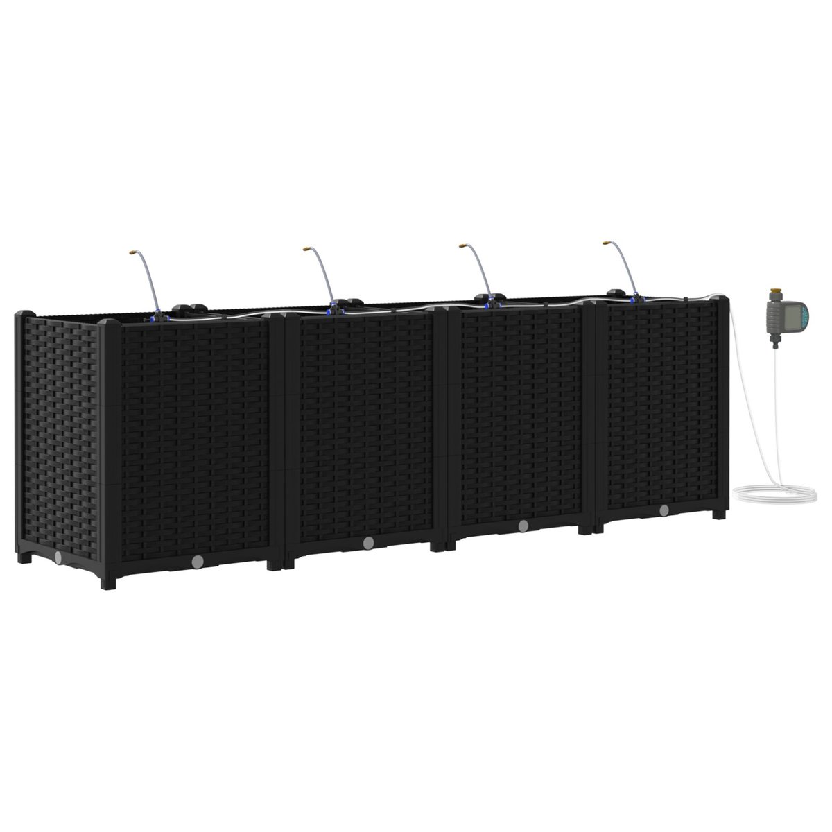 vidaXL Donica ogrodowa Czarna Plastikowa 40 x 160 x 52 cm Wytrzymała