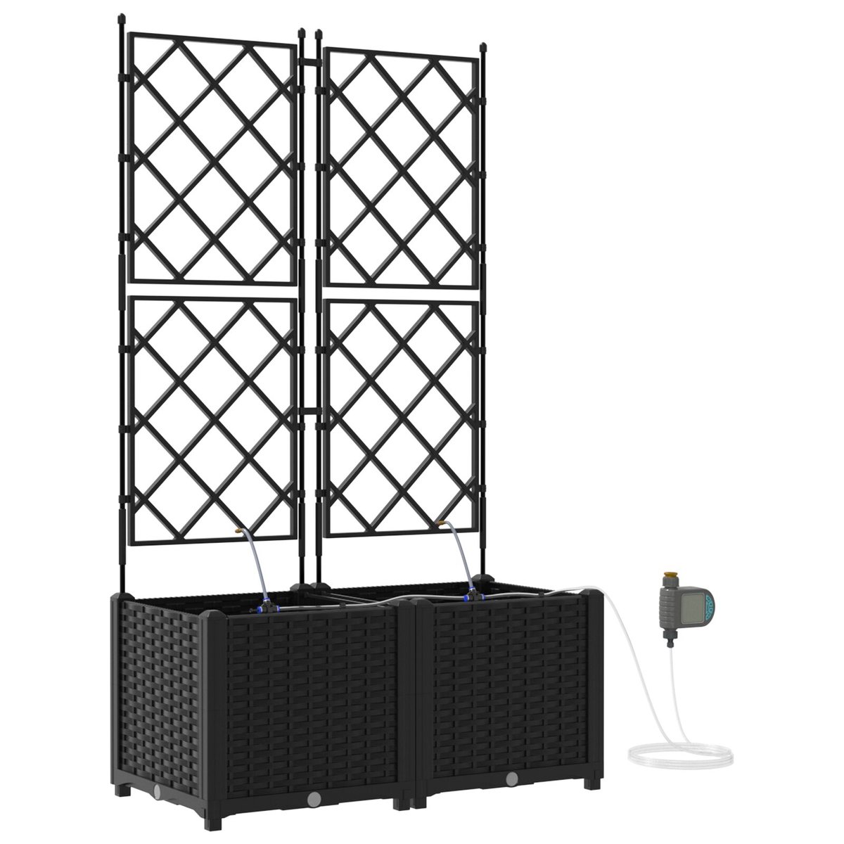 vidaXL Donica ogrodowa Czarna Plastikowa 80 x 40 x 142 cm Donice