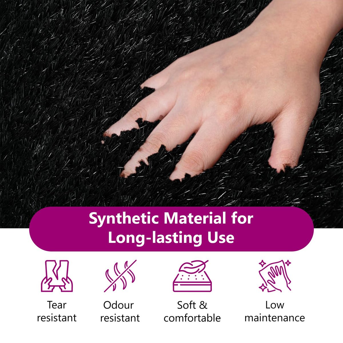 vidaXL Sztuczna Trawa Czarna Polipropylen 1 x 15 m Trwała