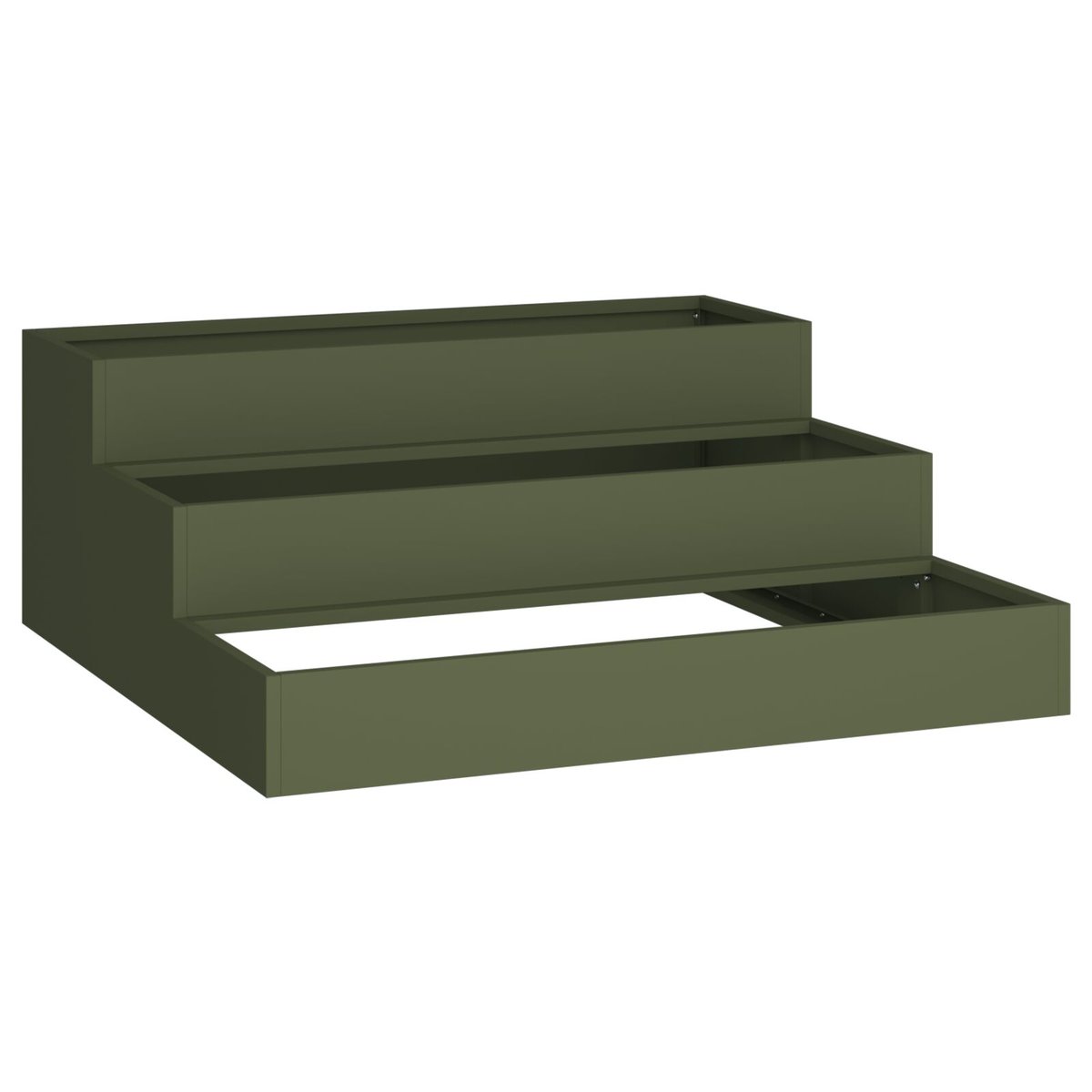 vidaXL Donica Ogrodowa Oliwkowa Stal 90 x 90 x 35 cm Donice