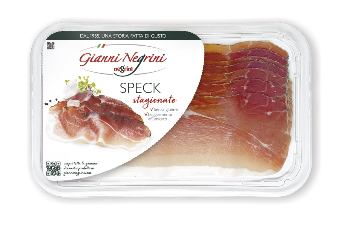 Szynka surowa podwędzana Speck stagionato krojony 80g - Gianni Negrini