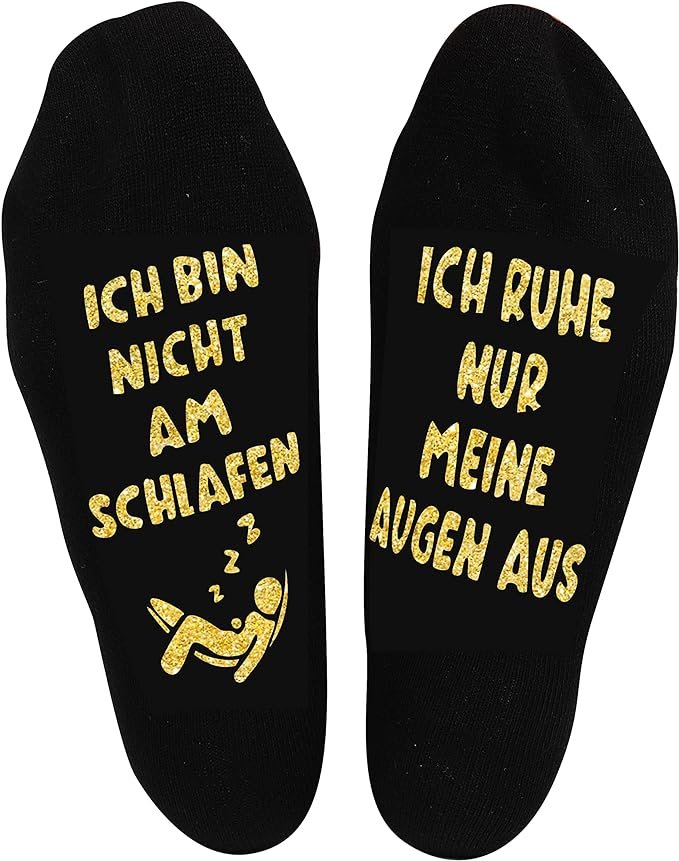 Zabawne Skarpetki Antypoślizgowe - Uniwersalny Prezent, Napis po Niemiecku
