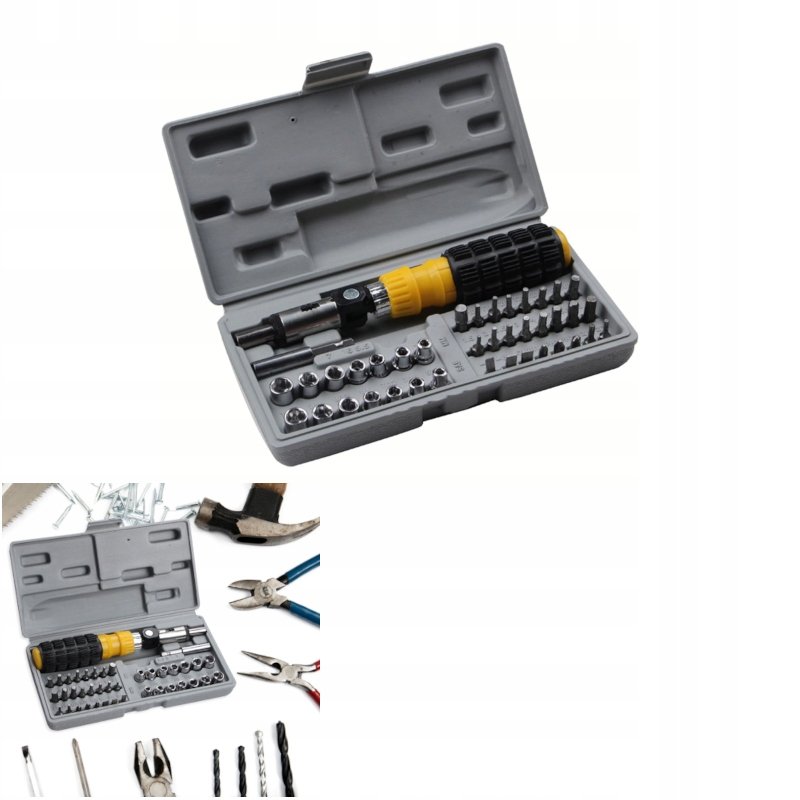 ZESTAW WKRĘTAKÓW 41 W ETUI BITY WKRĘTAK ŚRUBOKRĘT