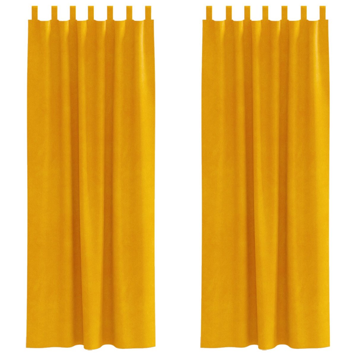 Zasłony vidaXL Musztardowe Poliester 260 x 140 cm Wstawki dekoracyjne