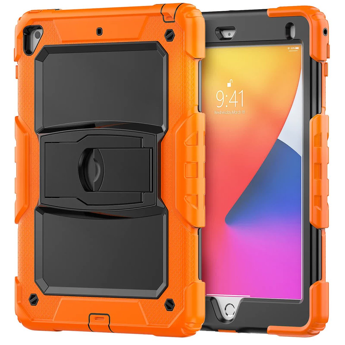 Etui do iPad Air 3/Pro 10.5” Pancerne z Podstawką Pomarańczowe