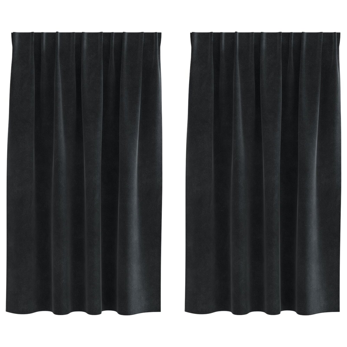 Zasłony vidaXL Czarne Poliester 140 x 140 cm Wstawki dekoracyjne