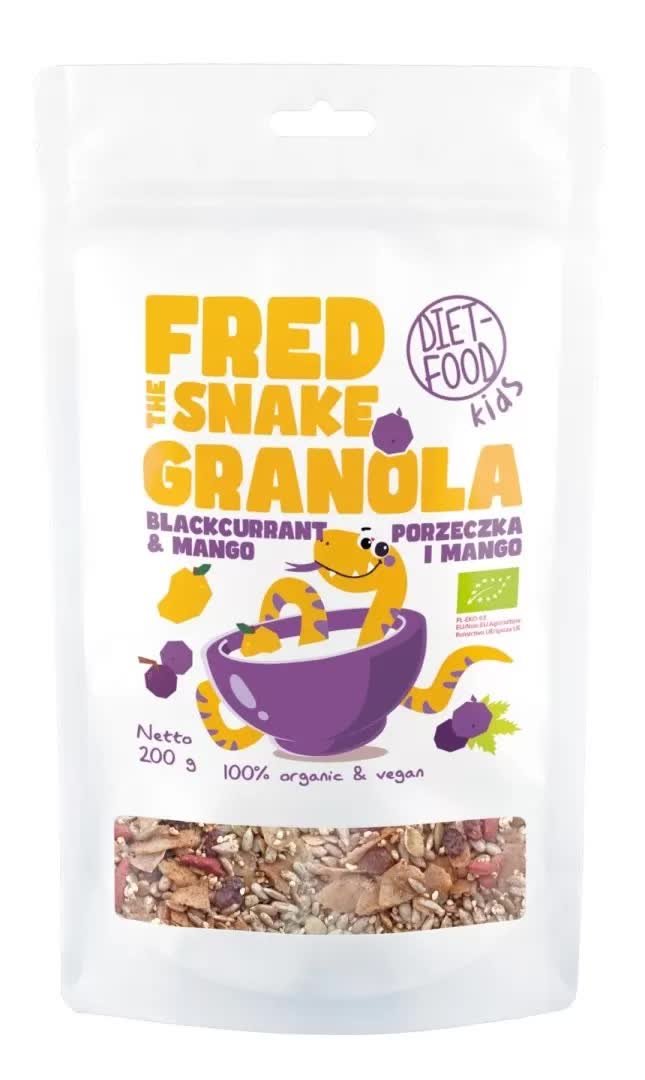 Granola Z Mango I Czarn�� Porzeczk�� BIO 200 g - DIET-FOOD (fred THE Snake)