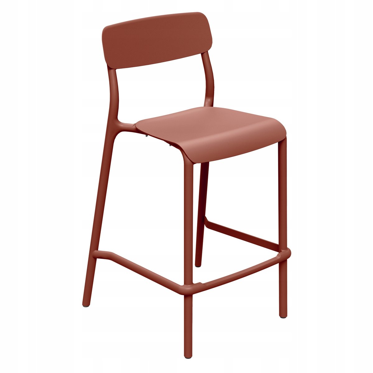 344116 Krzesło ogrodowe barowe niskie Rimo Burnt Brick FERNE