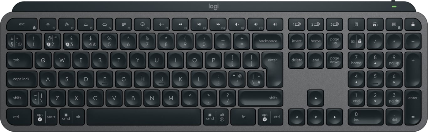 Logitech MX Keys S RF Wireless + Bluetooth QWERTY Grafitowy 920-011584