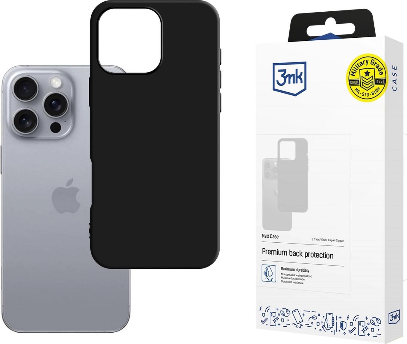 3mk Matt Case do Apple iPhone 16 Pro czarny