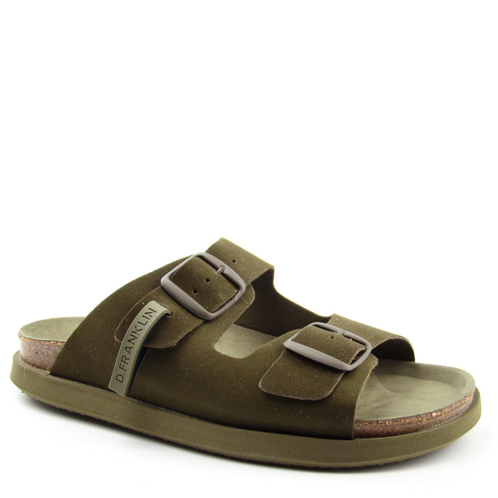 D.Franklin DFSH407001 męskie klapki skórzane zdrowotne khaki