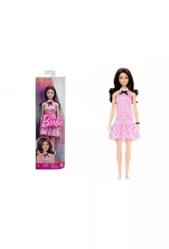 Barbie lalka Fashionistas sukienka różowa kratka