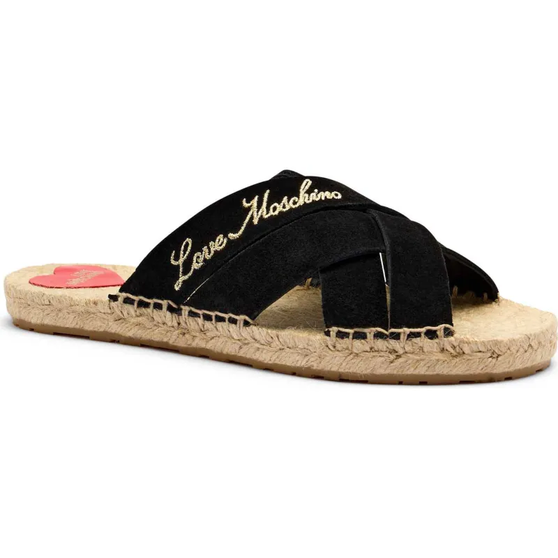 Love Moschino Skórzane klapki