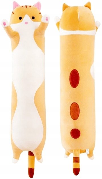 Maskotka Poduszka Kotek Wałek Toczek Pomarańczowy - 65cm