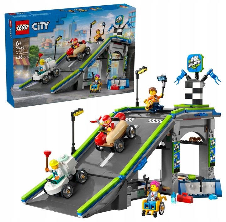 LEGO City - Bez granic: tor wyścigowy rampa dla wyścigówek ZESTAW LEGO PREZENT DLA CHŁOPCA DZIECI