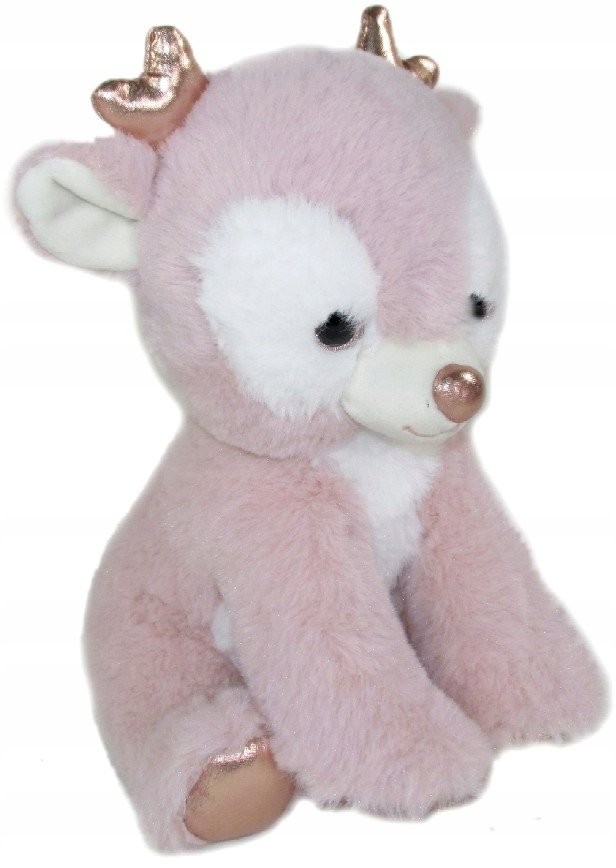 Maskotka Renifer Łoś Świąteczny różowy - 20cm