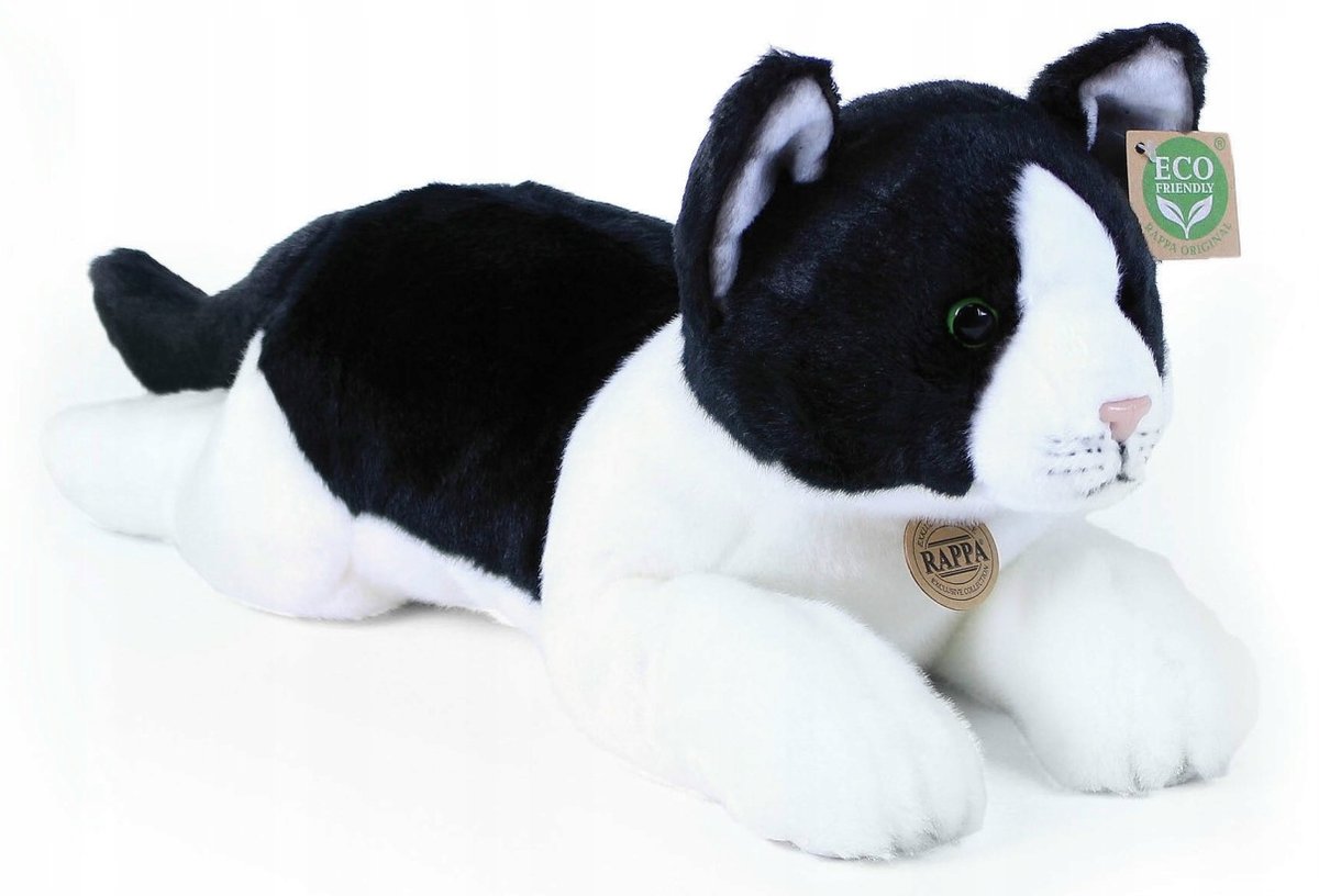 Maskotka Kotek Biało-Czarny Leżący - 35cm
