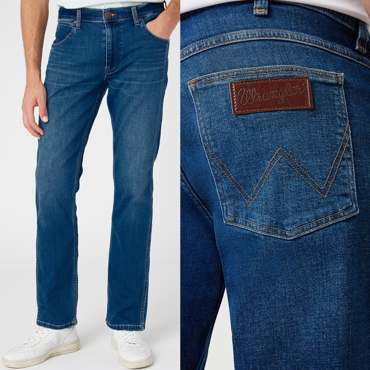 Wrangler GREENSBORO Steel Grit DżINS PROSTE CIEMNE SPODNIE JEANSOWE W38 L34