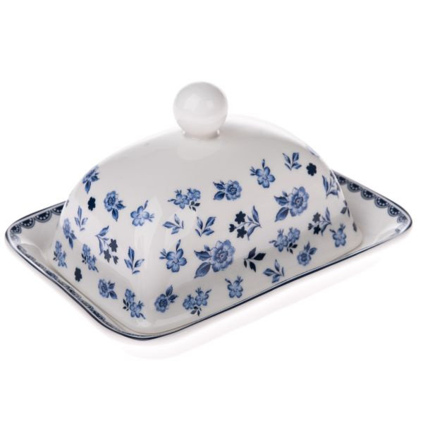 Maselnica na masło porcelana biała pojemnik biel