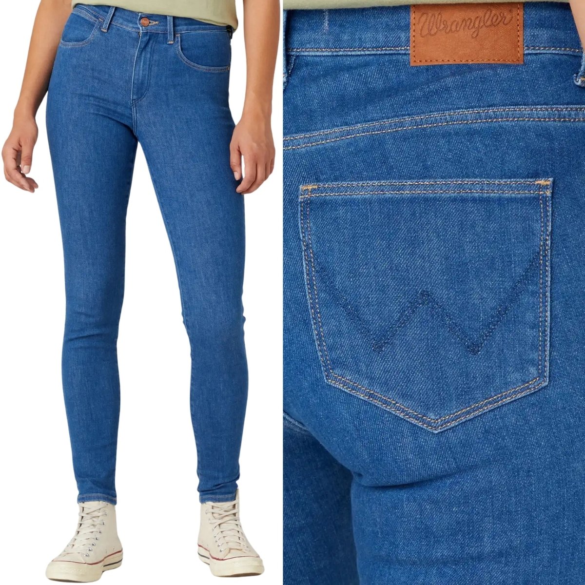 Wrangler HIGH SKINNY LoveYou WYSOKIE DAMSKIE SPODNIE JEANSOWE RURKI W30 L30