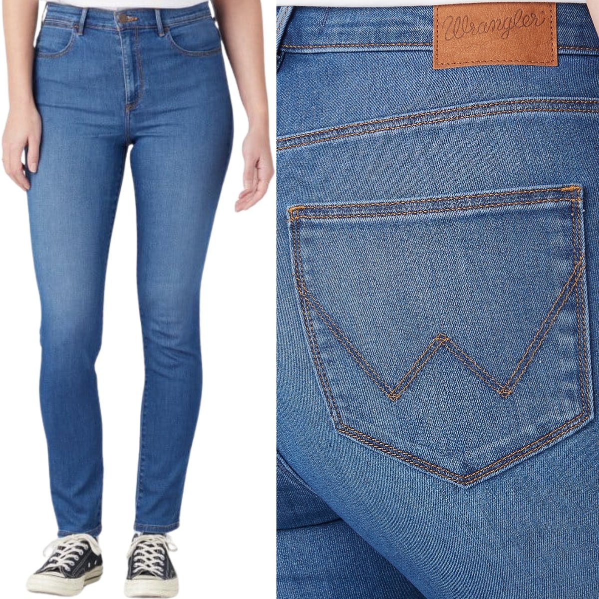 Wrangler HIGH SKINNY WYSOKIE DAMSKIE SPODNIE JEANSOWE RURKI W27 L32