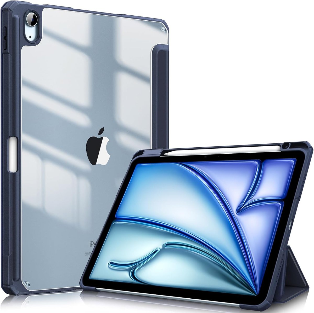 Etui pencil z miejscem an rysik do IPad 10.9 cala 10 generacji 2022 A2757 A2777 A2696 granatowe