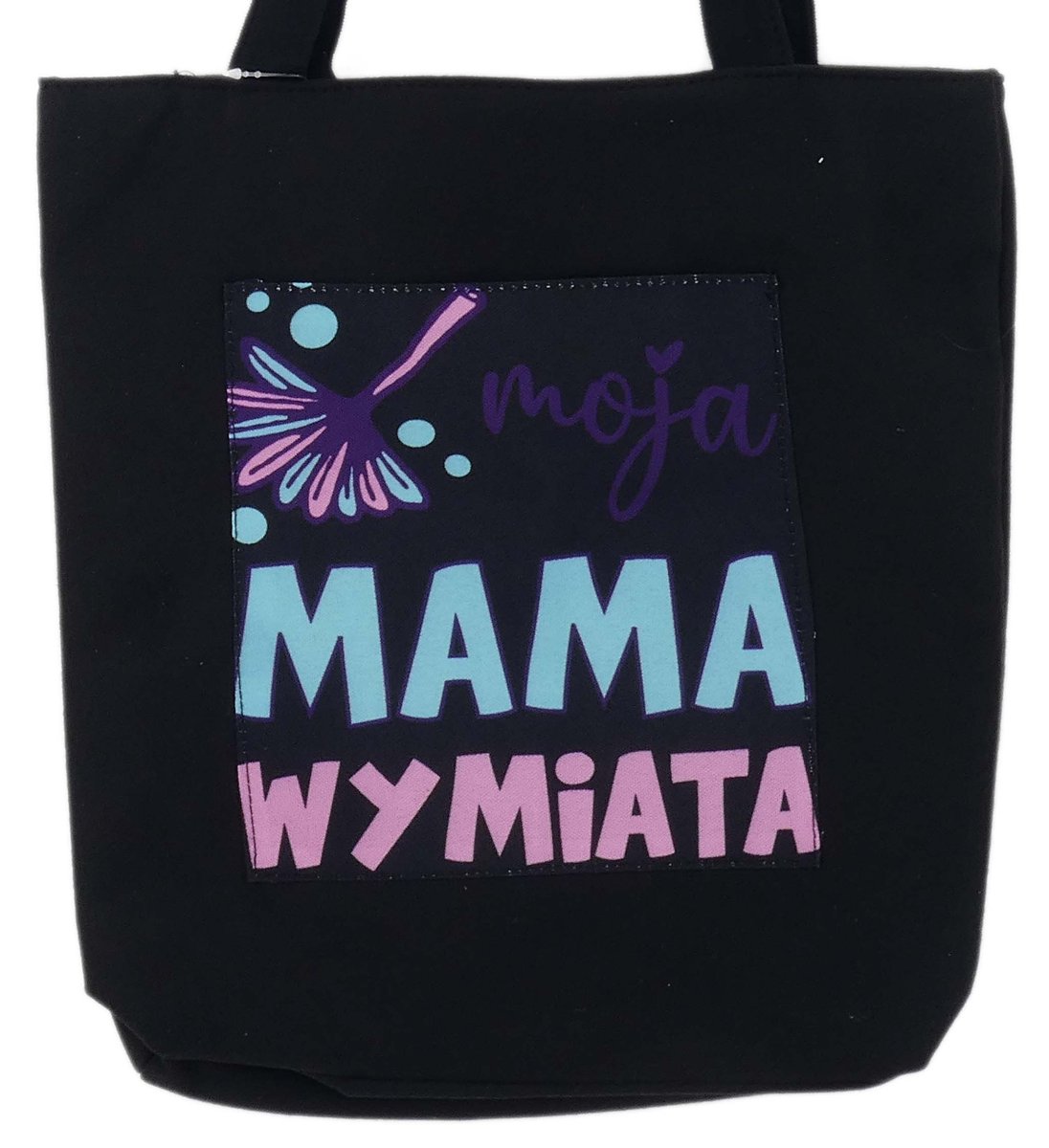 POJEMNA TORBA NA RAMIĘ DO MIASTA SHOPPERKA CZARNA MAMA WYMIATA